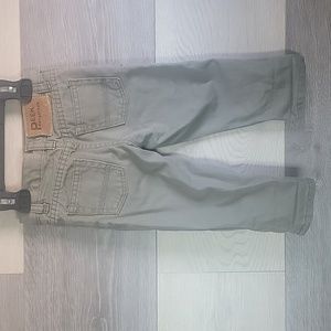 Peek dungarees olive colored pants 12-18 months